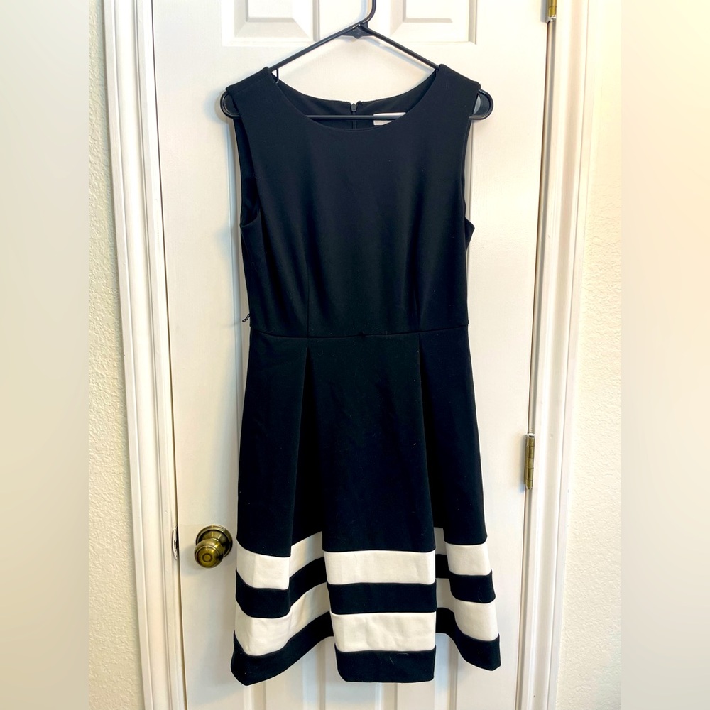 Calvin Klein dress, black with white stripes on bottom